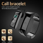 2-in-1 Smart Bluetooth Headset Bracelet Heart Rate Health Monitoring Smart Watch Bluetooth Earphone Bracelet Wristband hanya RM87.99 di Shopee