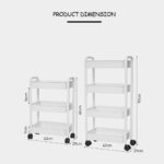3 Tier Multifunction Storage Trolley Rack Office Shelves Home Kitchen Rack With Plastic Wheel hanya RM16.71 di Shopee