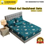 4in1 Queen King/ 2in1 Single Cotton Premium Cadar Bedsheet Set Sarung Tilam Cadar Getah Keliling Pillow Case Cadar Murah hanya RM8.18 di Shopee