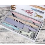 6 In 1 Evcrierh Corrugated knife Kitchen Knife set colourful Pisau Dapur KITCHEN KNIVES 厨房刀剪刀KITCHEN SCISSORS hanya RM6.30 di Shopee