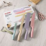 6 In 1 Evcrierh Corrugated knife Kitchen Knife set colourful Pisau Dapur KITCHEN KNIVES 厨房刀剪刀KITCHEN SCISSORS hanya RM6.30 di Shopee