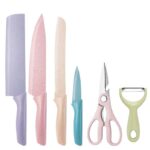 6 In 1 Evcrierh Corrugated knife Kitchen Knife set colourful Pisau Dapur KITCHEN KNIVES 厨房刀剪刀KITCHEN SCISSORS hanya RM6.30 di Shopee