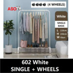 ASOTV® Double Pole Clothes Rack Rak Baju Besi Steel Cloth Stand Penggantung Baju 0015 Drying Rack Ampaian Baju 衣架 hanya RM17.89 di Shopee