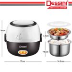 DESSINI ITALY 1.3L Electric Rice Cooker Lunch Box Non Stick Stainless Steel Inner Pot with Steamer Periuk Nasi Elektrik hanya RM32.90 di Shopee