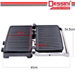DESSINI ITALY 180° Open Double Sided Electric Pizza Panini Waffle Sandwich Maker Toaster BBQ Grill Non-Stick Baking Pan hanya RM129.90 di Shopee