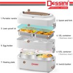DESSINI ITALY 2L Electric Rice Cooker Lunch Box Non Stick Stainless Steel Inner Pot with Steamer Periuk Nasi Elektrik hanya RM52.90 di Shopee