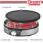 DESSINI ITALY 30CM Electric Crepe Pancake Pizza Spring Roll Maker Toaster Barbecue BBQ Grill Non-Stick Baking Pan Cooker hanya RM67.90 di Shopee
