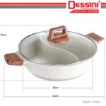 DESSINI ITALY 30CM Maifan Stone Casserole Induction Double Flavor Divider Hot Pot Steamboat Bowl Pan Cookware PERIUK hanya RM79.90 di Shopee