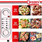 DESSINI ITALY 48L Electric Oven Convection Hot Air Fryer Toaster Timer Oil Free Roaster Breakfast Machine / Ketuhar hanya RM149.90 di Shopee