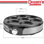 DESSINI ITALY 7 Holes Electric Pancake Breakfast Maker Burger Toaster Barbecue BBQ Grill Non-Stick Baking Pan Egg Cooker hanya RM69.90 di Shopee