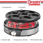 DESSINI ITALY 7 Holes Electric Pancake Breakfast Maker Burger Toaster Barbecue BBQ Grill Non-Stick Baking Pan Egg Cooker hanya RM69.90 di Shopee