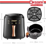 DESSINI ITALY AF-60 Electric Oven Convection Air Fryer Toaster Timer Oil Free Roaster Breakfast Machine Ketuhar (6L) hanya RM99.00 di Shopee