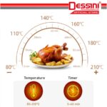 DESSINI ITALY AF-60 Electric Oven Convection Air Fryer Toaster Timer Oil Free Roaster Breakfast Machine Ketuhar (6L) hanya RM99.00 di Shopee