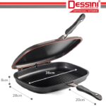 DESSINI ITALY DP-36 Granite Aluminium Non Stick Double Sided Pressure Grill Fry Pan Cookware Tool (36cm) hanya RM53.00 di Shopee