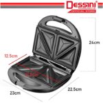 DESSINI ITALY Double Sided Electric Pizza Panini Waffle Sandwich Maker Toaster Barbecue BBQ Grill Non-Stick Baking Pan hanya RM43.90 di Shopee