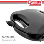 DESSINI ITALY Double Sided Electric Pizza Panini Waffle Sandwich Maker Toaster Barbecue BBQ Grill Non-Stick Baking Pan hanya RM43.90 di Shopee