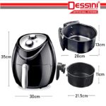 DESSINI ITALY Electric Air Fryer Timer Oven Cooker Non-Stick Fry Roast Grill Bake Machine (4.5L) hanya RM119.90 di Shopee