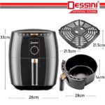 DESSINI ITALY Electric Air Fryer Timer Oven Cooker Non-Stick Fry Roast Grill Bake Machine (6.5L) hanya RM179.90 di Shopee