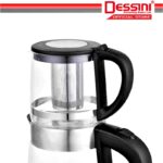 DESSINI ITALY Glass LED Light Electric Kettle Automatic Cut Off Boiler Jug Teapot Cerek (2.2L + 1.0L) hanya RM79.90 di Shopee