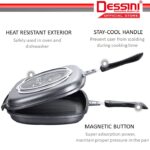 DESSINI ITALY Granite Aluminium Non Stick Double Sided Pressure Grill Fry Pan Cookware Tool (32cm) hanya RM52.90 di Shopee