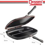 DESSINI ITALY Granite Aluminium Non Stick Double Sided Pressure Grill Fry Pan Cookware Tool (32cm) hanya RM52.90 di Shopee