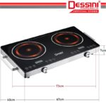 DESSINI ITALY Infrared Ceramic Cooker Hob Touch Control Panel 2 Burner Cooktop Tabletop Multi Pots Tempered Glass Stove hanya RM179.90 di Shopee