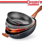 DESSINI ITALY Marble Stone Induction Casserole Non Stick Frying Pan Wok Pot Bowl Cookware Cover Kuali Periuk (32cm) hanya RM79.90 di Shopee