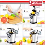 DESSINI ITALY Stainless Steel Electric Citrus Orange Juicer Squeezer Machine Pulp Control Juice Maker Extractor hanya RM109.90 di Shopee