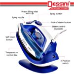 DESSINI ITALY Wireless Electric Ceramic Soleplate Garment Steam Iron Sprayer Steamer Clothes Brush Seterika Baju (2600W) hanya RM99.90 di Shopee