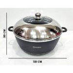 Dessini Periuk Rendang 44 & 40 cm Original Non Stick Granite Big Cooking Pot Cookware  40cm Semi Glass Lid pots  Desini hanya RM95.00 di Shopee