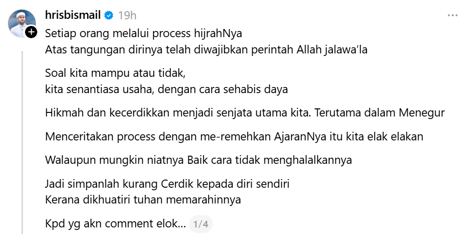 PU Riz Respon Komen Netizen ‘Pergi Tegur Adik-Adik Dulu’ – ‘Tidak ...