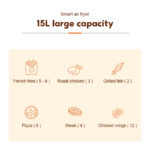 HAN RIVER Air Fryer 15L Touch Screen With Large Capacity And Uniform Temperature Electric Oven 1400W HRAF05 hanya RM179.00 di Shopee