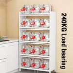 HM 5layer Kitchen Cabinet Microwave Oven Rack Storage Shelves with Door Multifunctional shelf Kabinet Rak Dapur 厨房置物架 hanya RM115.00 di Shopee