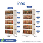 INHO 1/2/3/4/5 Layers  Foldable Storage Cabinet 2 Doors Storage Box Multipurpose Storage Cabinet Stackable Storage hanya RM36.90 di Shopee
