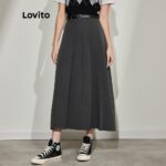 Lovito Casual Plain Pleated Asymmetrical Women Skirt L45AD051(Grey) Lovito Kasual Rok Wanita Asimetris Lipit Polos L45AD051 (Abu-abu) hanya RM25.86 di Shopee