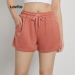 Lovito Casual Solid Drawstring Shorts for Woman L00242 (White/Black/Grey/Pink/Blue) hanya RM11.47 di Shopee