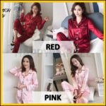 [M-5XL]Baju Tidur Wanita Silk Satin Lengan Panjang Pajamas Plus Size Baju Tidur Perempuan Dewasa Pyjamas Women Nightwear hanya RM13.53 di Shopee