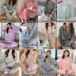McJoden - JESSICA Long Sleeve Pajamas Sleepwear Set Baju Tidur Wanita Pyjamas Perempuan hanya RM16.05 di Shopee