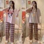 McJoden - KOHANA Baju tidur perempuan Short Sleeve Long Pants Wanita set nightwear pyjamas woman Pajamas ladies 睡衣套装 hanya RM8.04 di Shopee