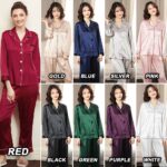 McJoden - PANDORA Silk Satin Long Sleeve Unisex Pajamas Set Baju Tidur Perempuan hanya RM14.23 di Shopee