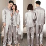 McJoden - PANDORA Silk Satin Long Sleeve Unisex Pajamas Set Baju Tidur Perempuan hanya RM14.23 di Shopee