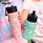 Mollcity Water Bottle Water Bottle Kids- Stainless Steel Flask with Straw Wide Mouth BPA-Free Leak Proof 350ML/475ML hanya RM43.90 di Shopee