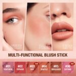 O.TWO.O Makeup Blush Stick Hydrating Gloss Lip & Cheek 6 Colors Beauty Cosmetics Soft Powder Blush Blusher Highlight Contour Face hanya RM18.57 di Shopee
