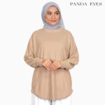 PANDAEYES WAFFLE BATWING MID-HIGH COLLAR TOP (CLO-CNSY2119BL) hanya RM17.90 di Shopee