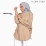 PANDAEYES WAFFLE BATWING MID-HIGH COLLAR TOP (CLO-CNSY2119BL) hanya RM17.90 di Shopee