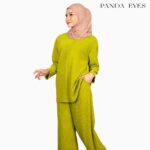 Panda Eyes Pleated Blouse Pants Set CLO-CN3318SETLP hanya RM29.90 di Shopee