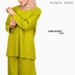 Panda Eyes Pleated Blouse Pants Set CLO-CN3318SETLP hanya RM29.90 di Shopee