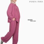 Panda Eyes Set Blouse Pants Getah CLO-CNJJ3781BLLP hanya RM29.90 di Shopee