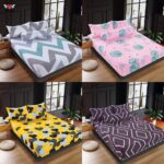 Premium Cotton Bedsheet 4 In 1 Queen 2 In 1 Single Fitted Getah Keliling Cadar Sarung Katil Sarung Tilam Lapis Katil hanya RM6.98 di Shopee