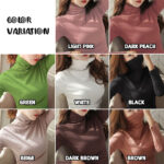 READY STOCK High Neck Women Long Sleeve Casual Solid Color Shirt -MIYU hanya RM6.99 di Shopee